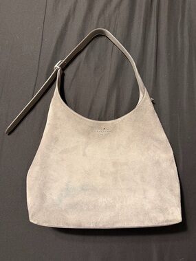 kate spade Light Gray Suede Hobo Shoulder Bag